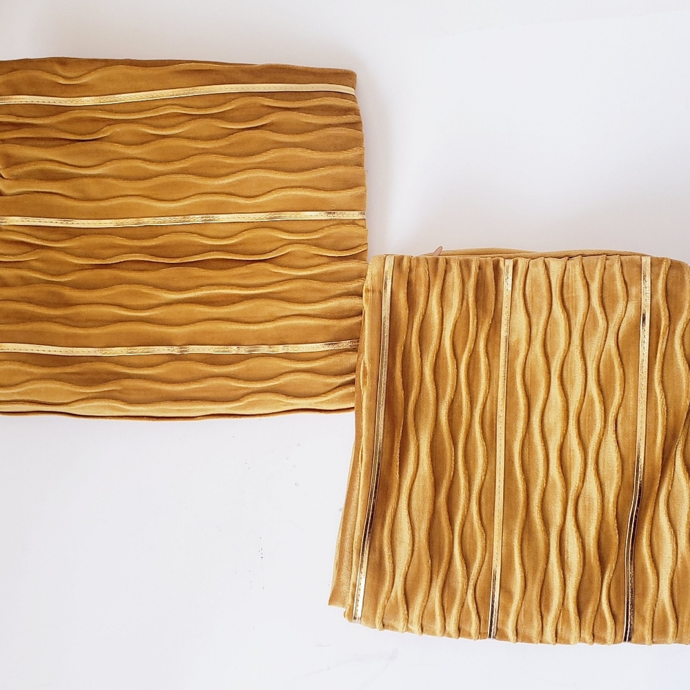 Golden Pillow Covers (New) Set Of 2